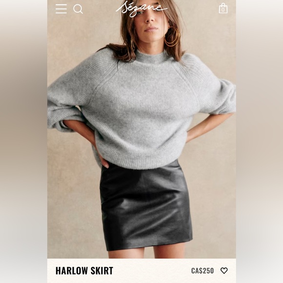 Sezane Dresses & Skirts - Sezane Harlow Black Leather Mini Skirt